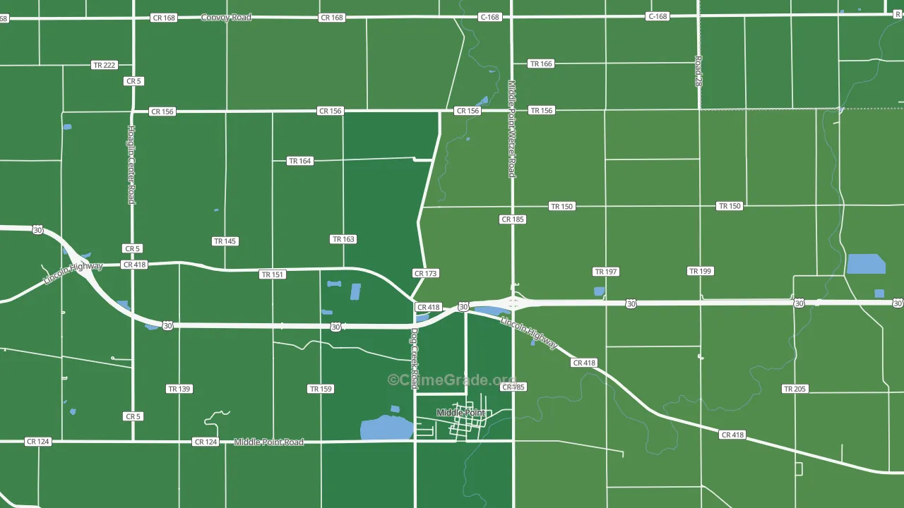 45863, OH Map of Vehicle Theft Rates
