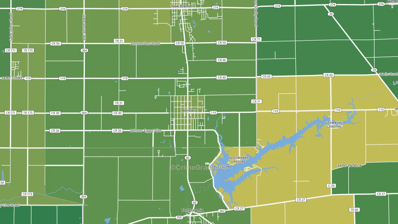 45865, OH Map of Vehicle Theft Rates
