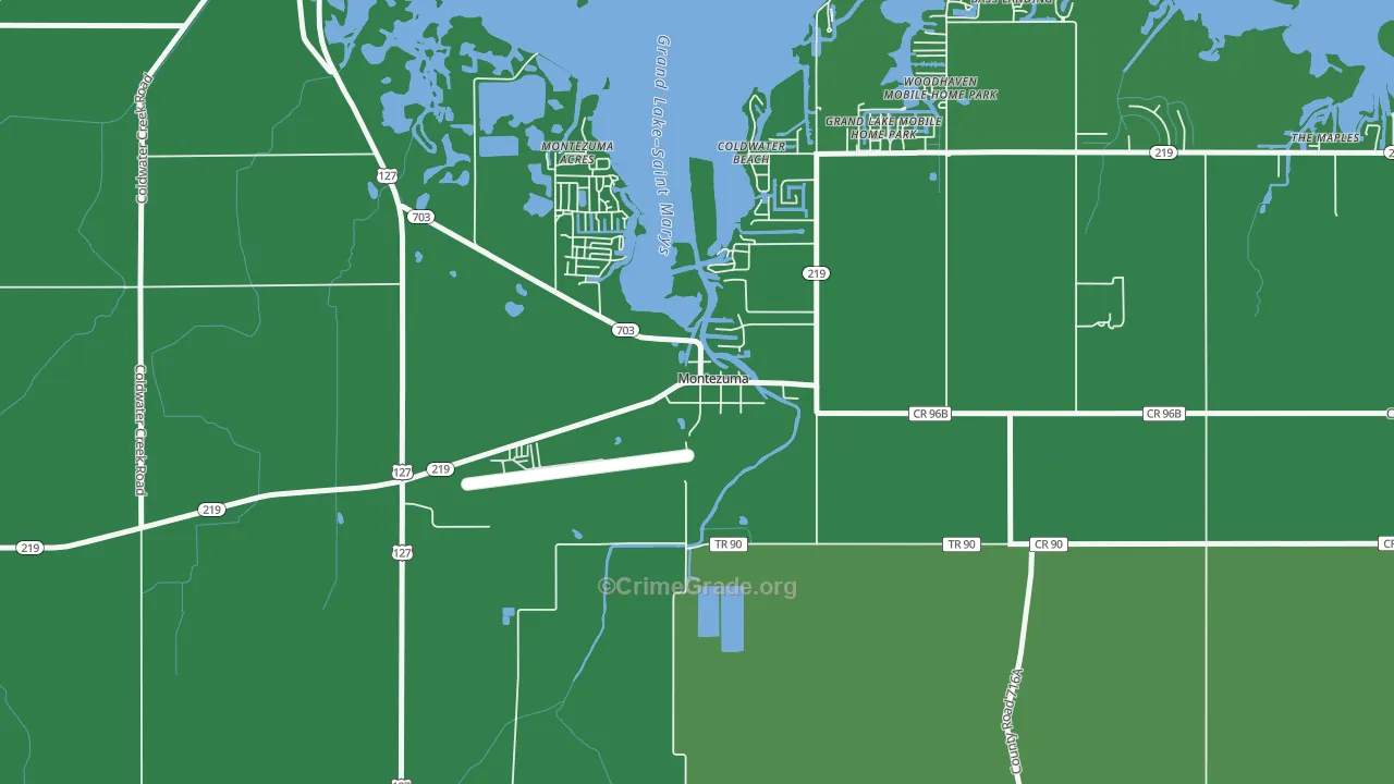 45866, OH Map of Vehicle Theft Rates