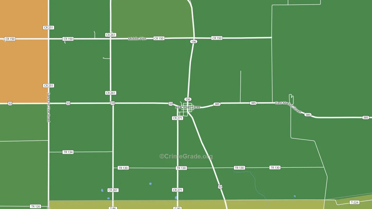 45870, OH Map of Vehicle Theft Rates