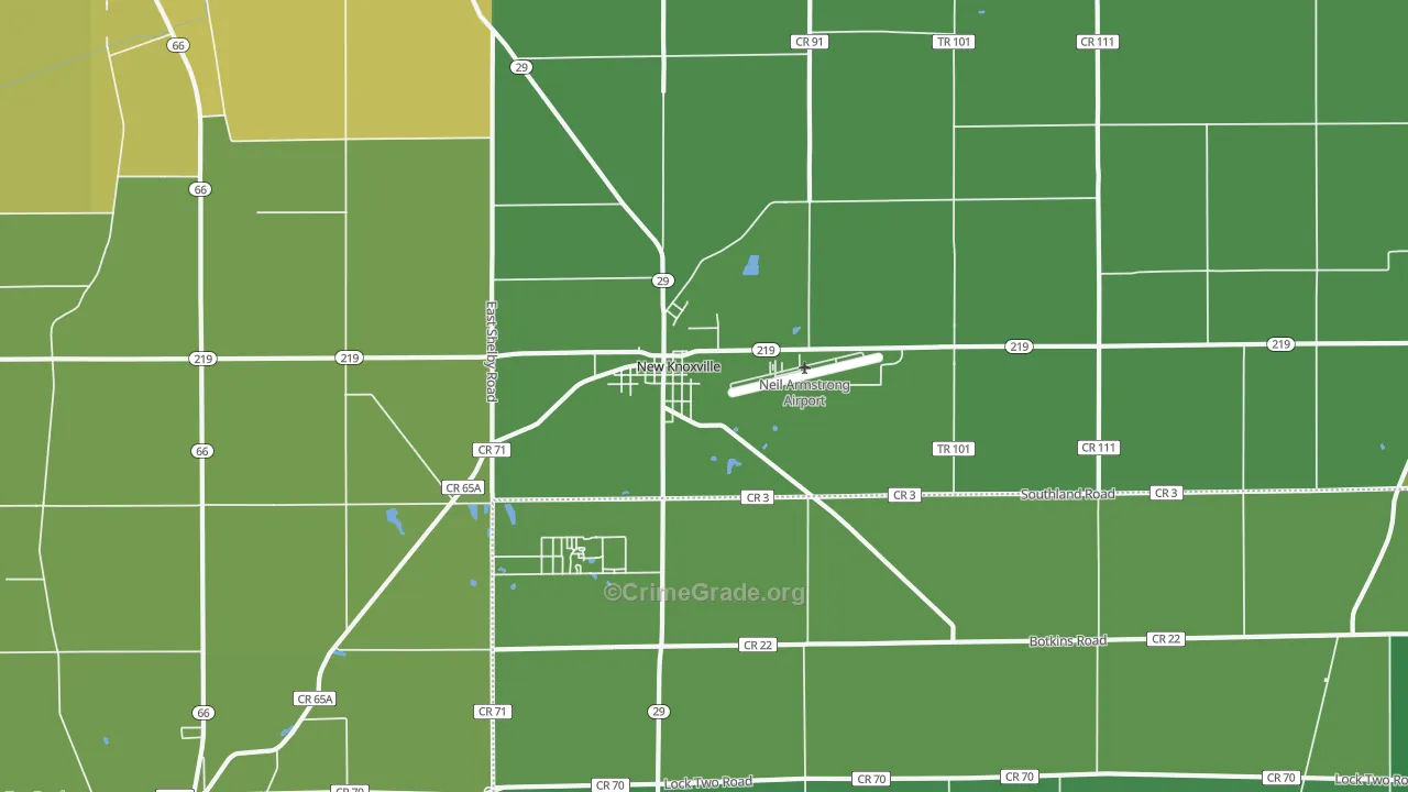 45871, OH Map of Vehicle Theft Rates