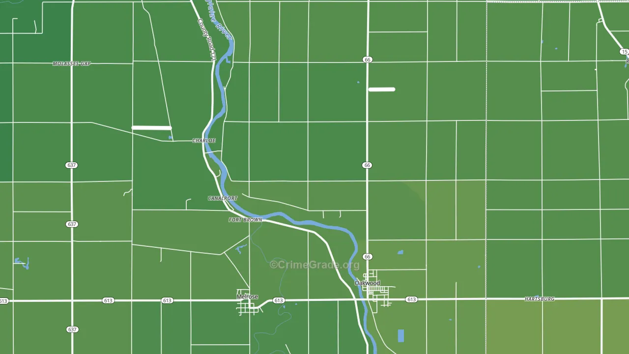 45873, OH Map of Vehicle Theft Rates