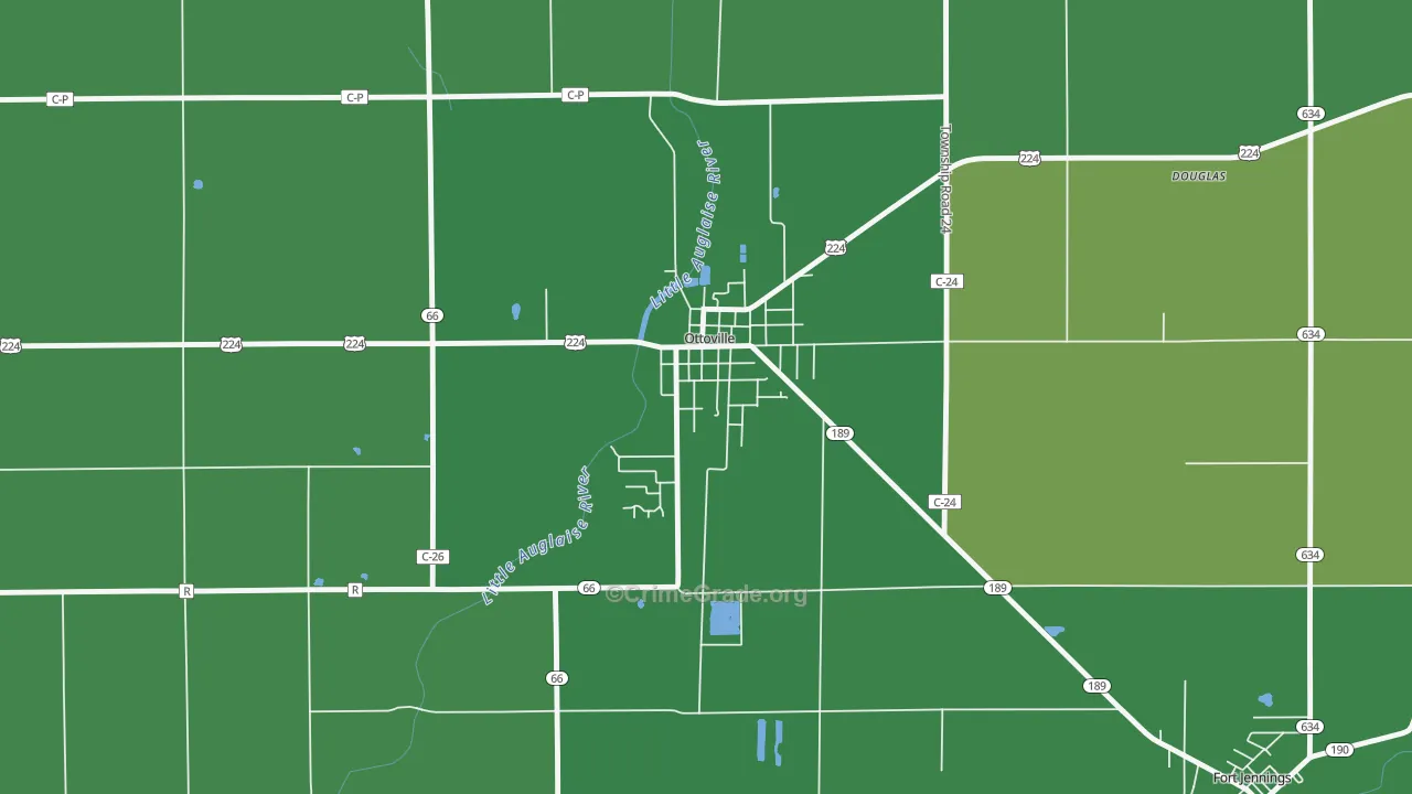 45876, OH Map of Vehicle Theft Rates