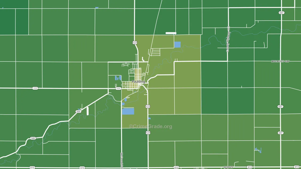45879, OH Map of Vehicle Theft Rates