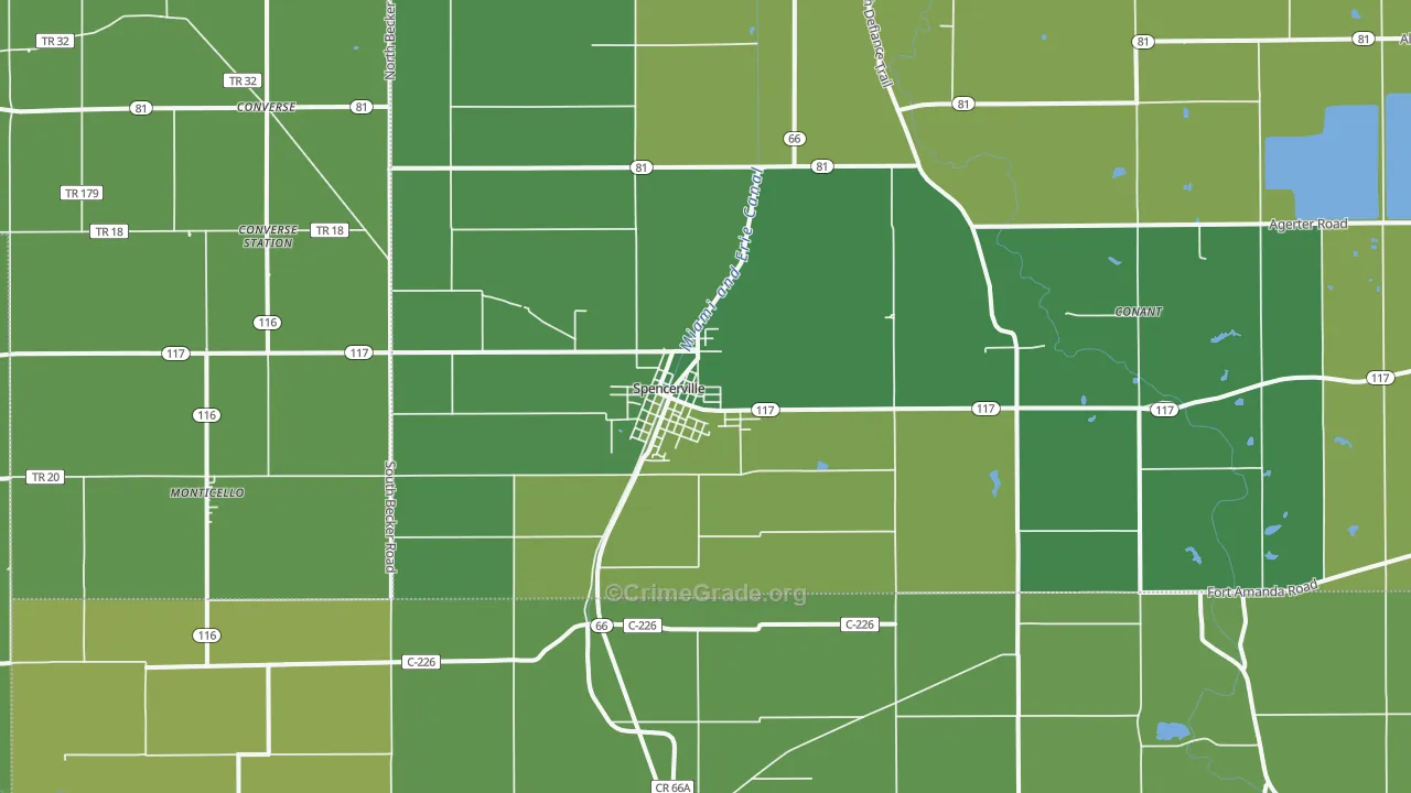45887, OH Map of Vehicle Theft Rates