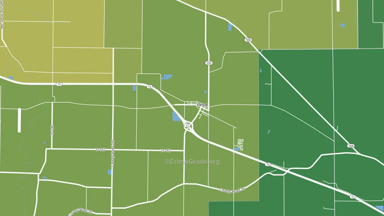 45890, OH Map of Vehicle Theft Rates