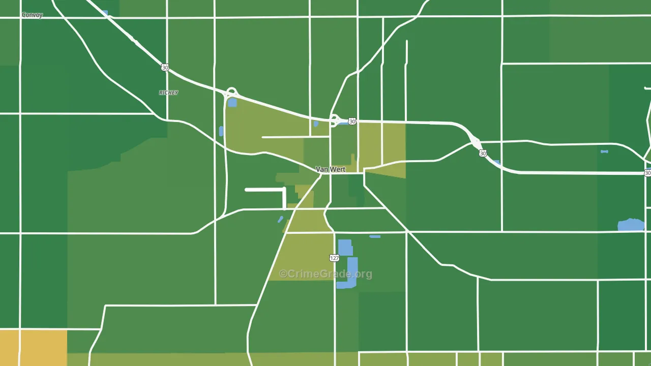 45891, OH Map of Vehicle Theft Rates