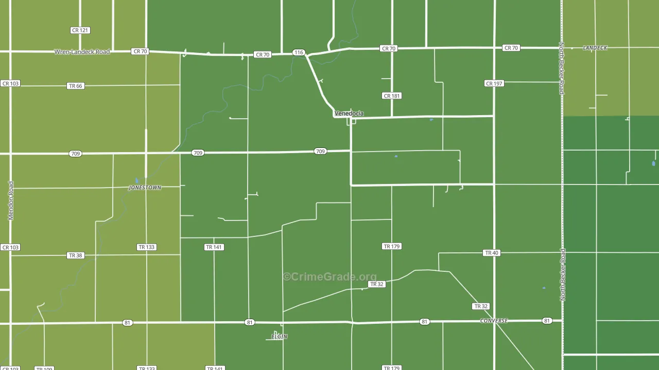 45894, OH Map of Vehicle Theft Rates