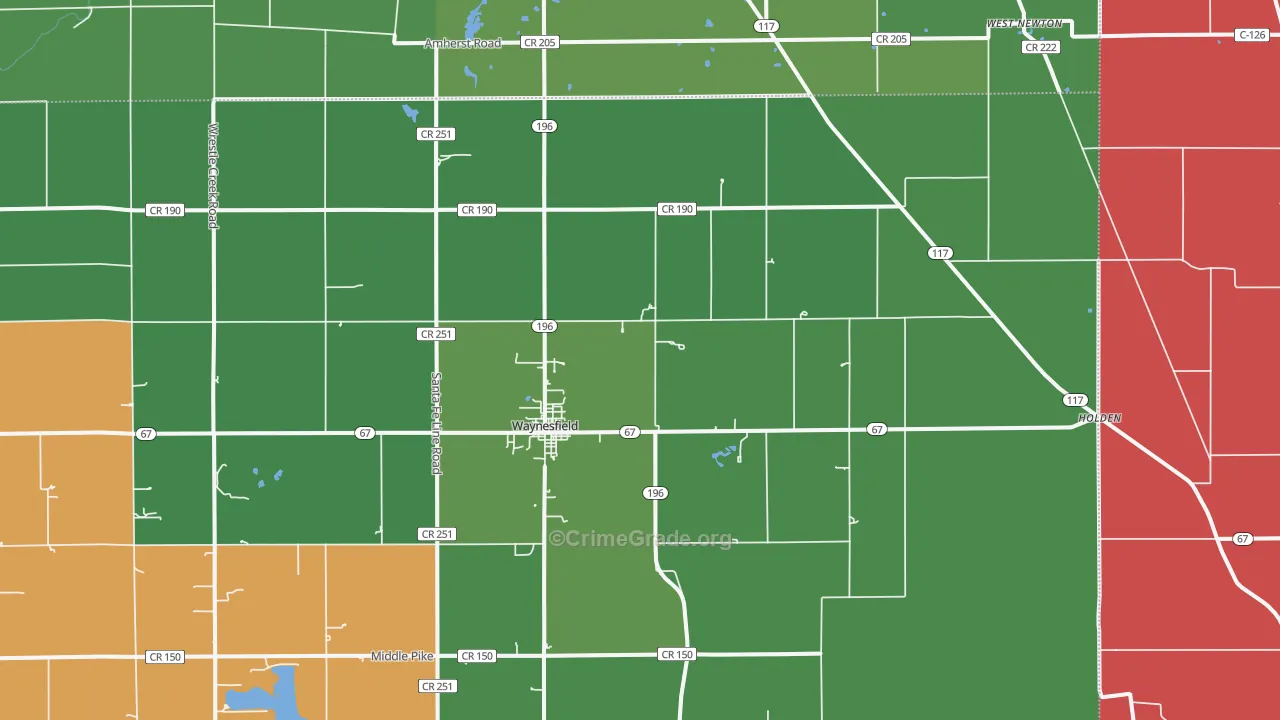 45896, OH Map of Vehicle Theft Rates