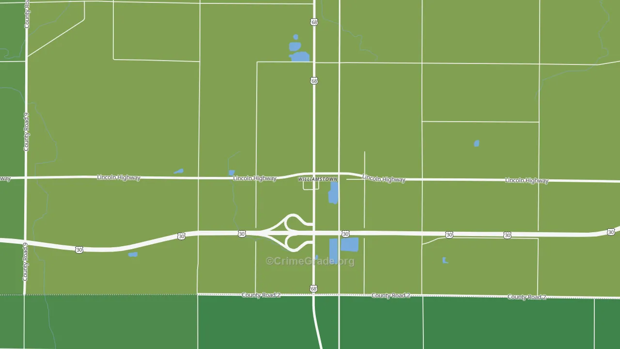 45897, OH Map of Vehicle Theft Rates