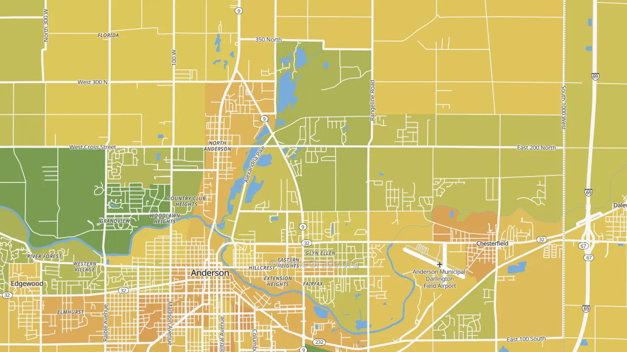 46012, IN Map of Vehicle Theft Rates
