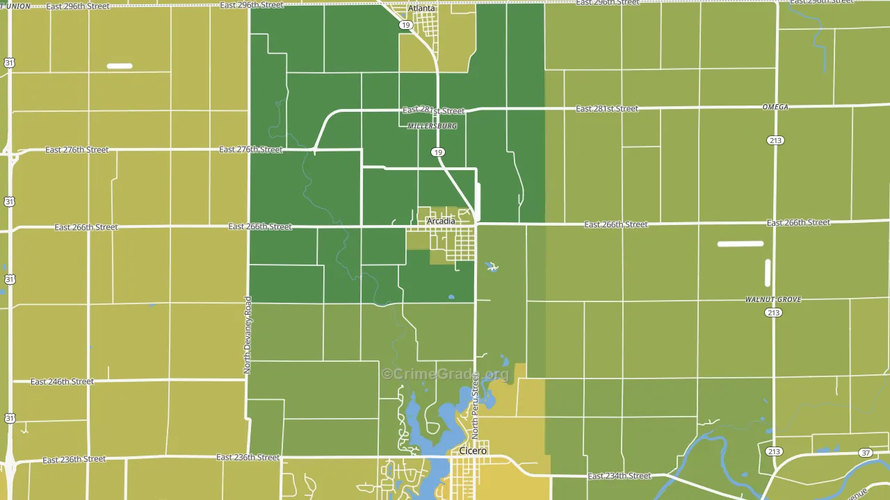 46030, IN Map of Vehicle Theft Rates
