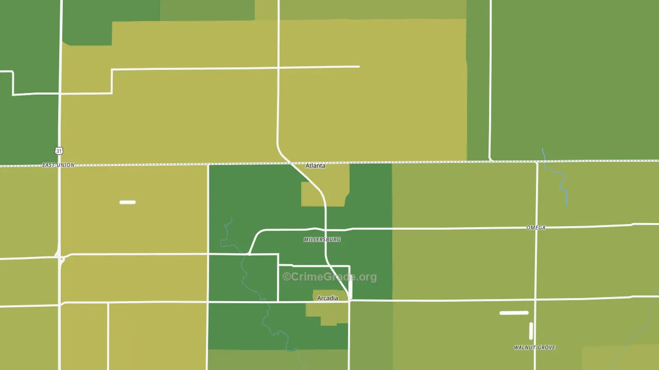 46031, IN Map of Vehicle Theft Rates