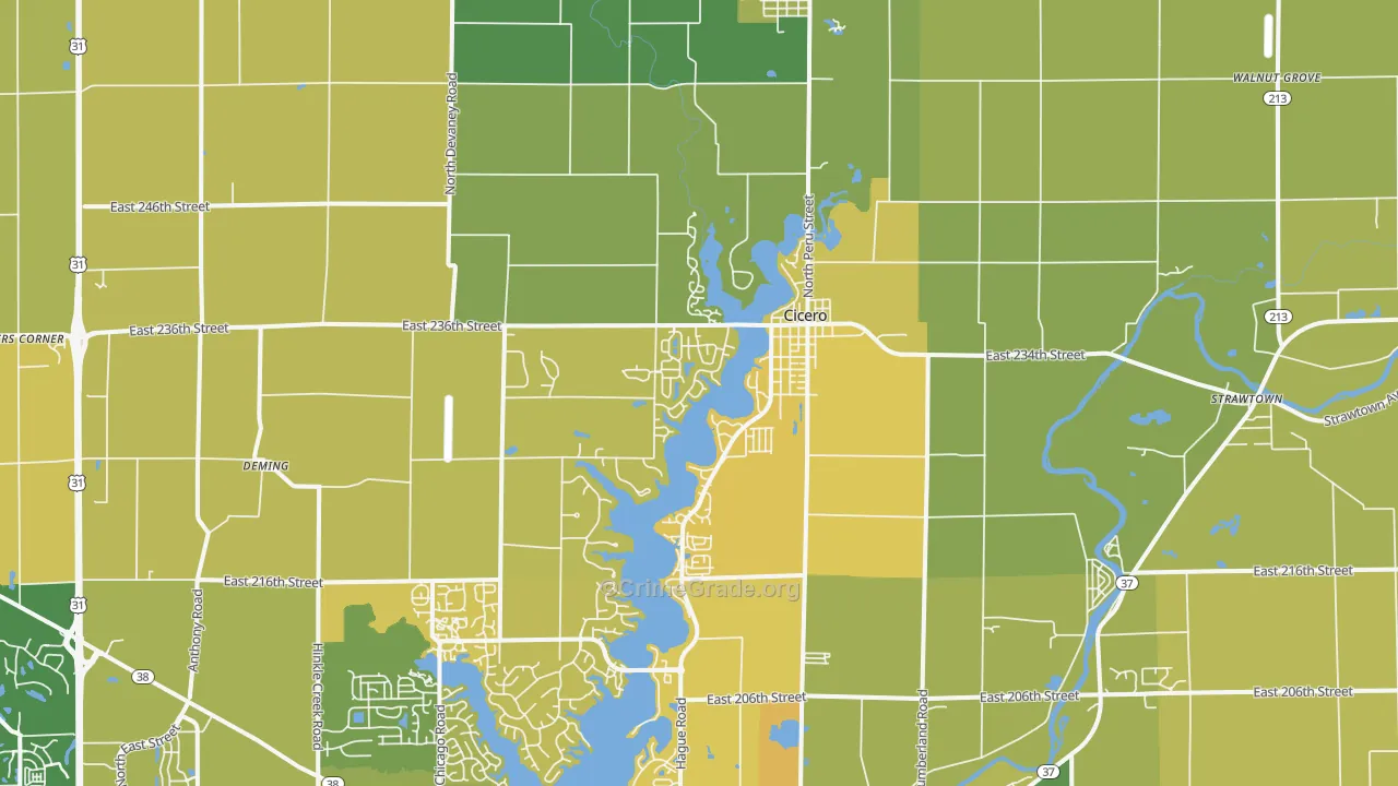 46034, IN Map of Vehicle Theft Rates