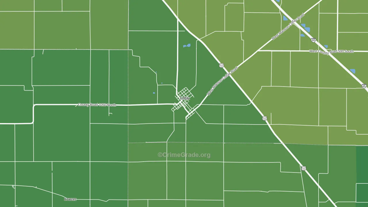 46035, IN Map of Vehicle Theft Rates