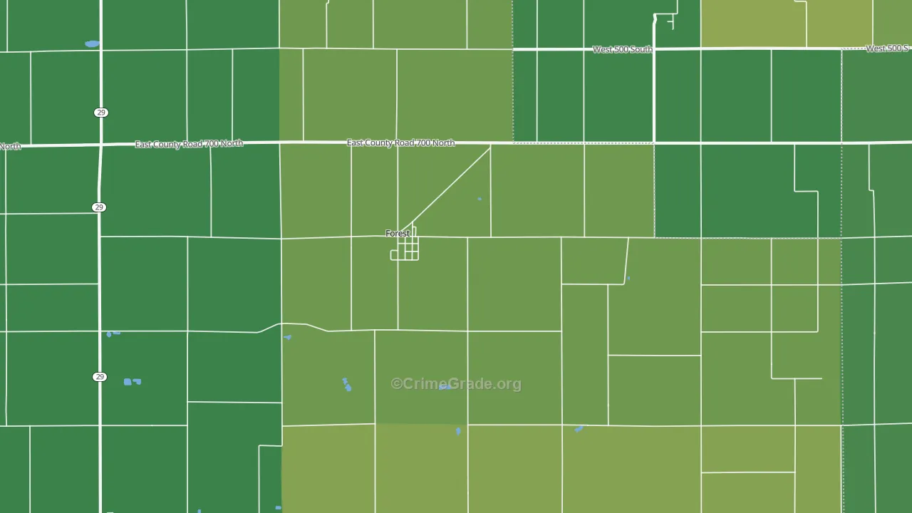 46039, IN Map of Vehicle Theft Rates