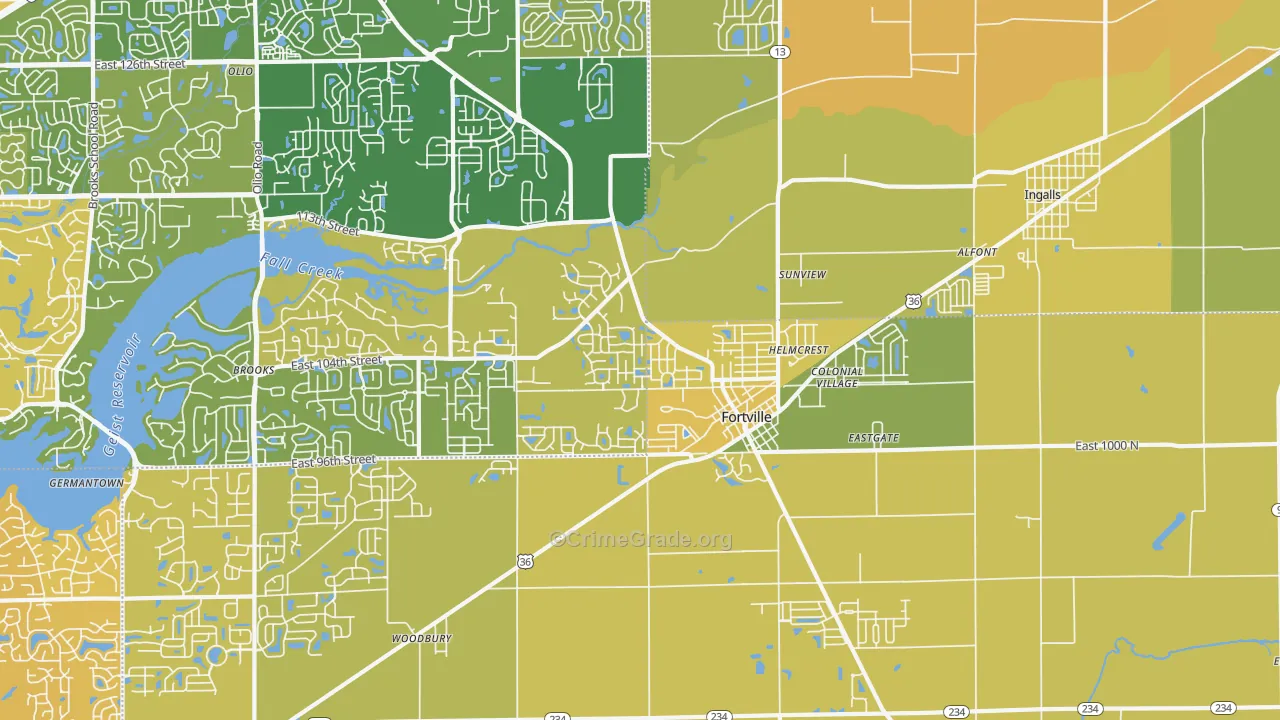 46040, IN Map of Vehicle Theft Rates