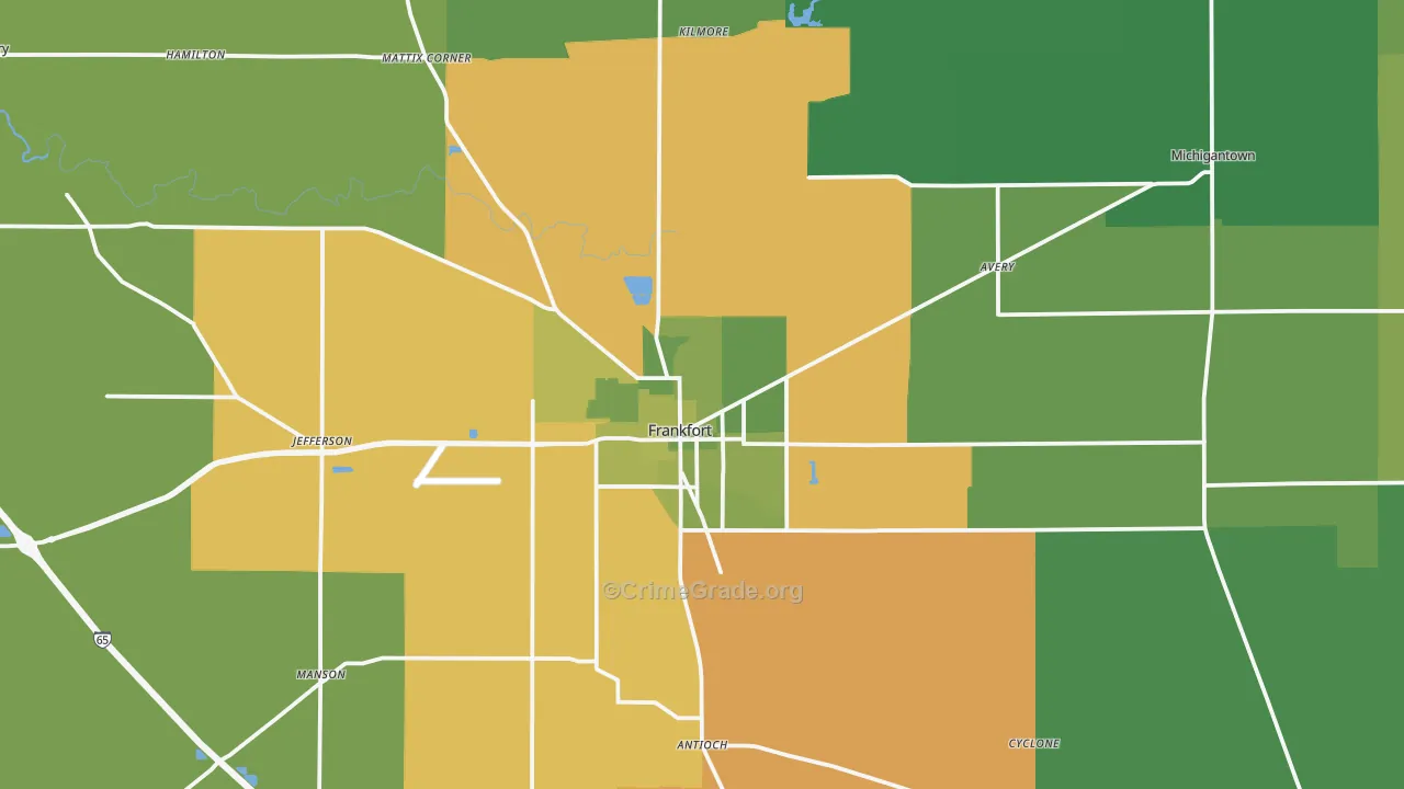 46041, IN Map of Vehicle Theft Rates