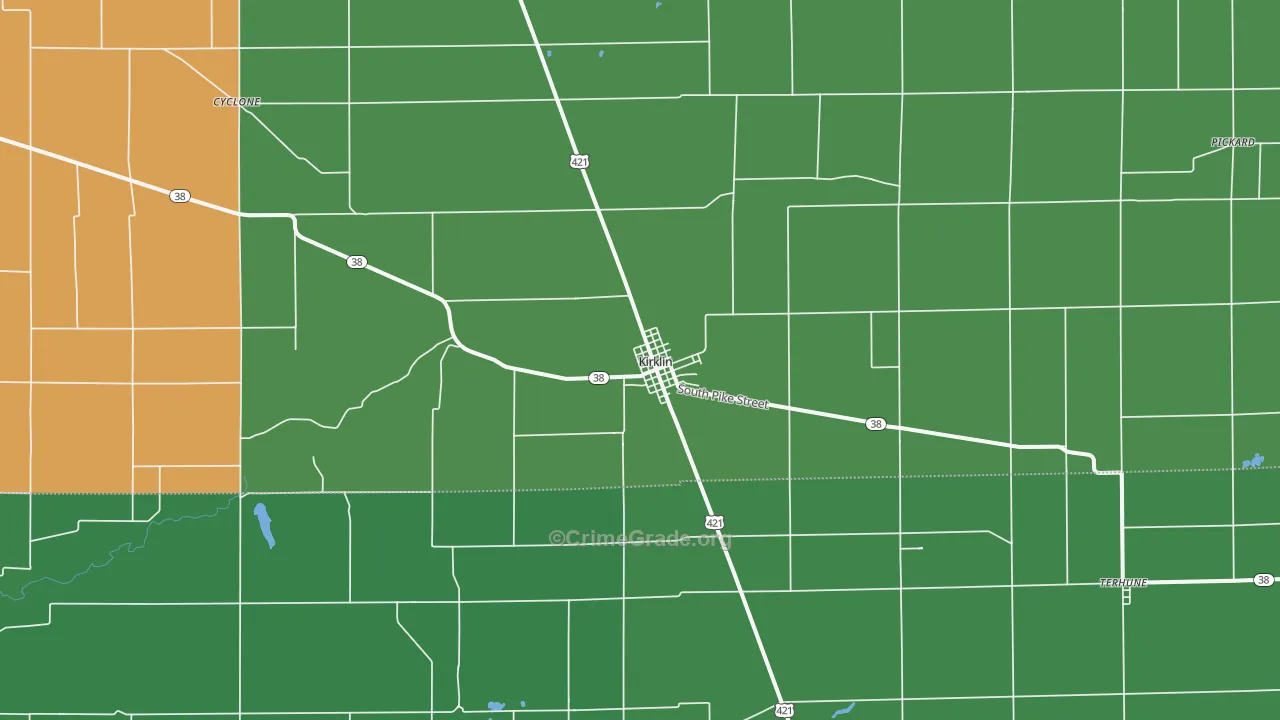 46050, IN Map of Vehicle Theft Rates