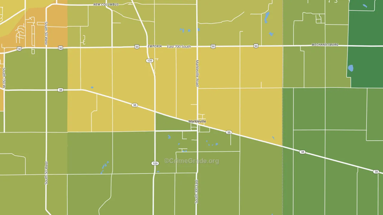 46056, IN Map of Vehicle Theft Rates