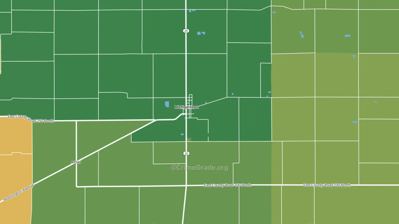 46057, IN Map of Vehicle Theft Rates