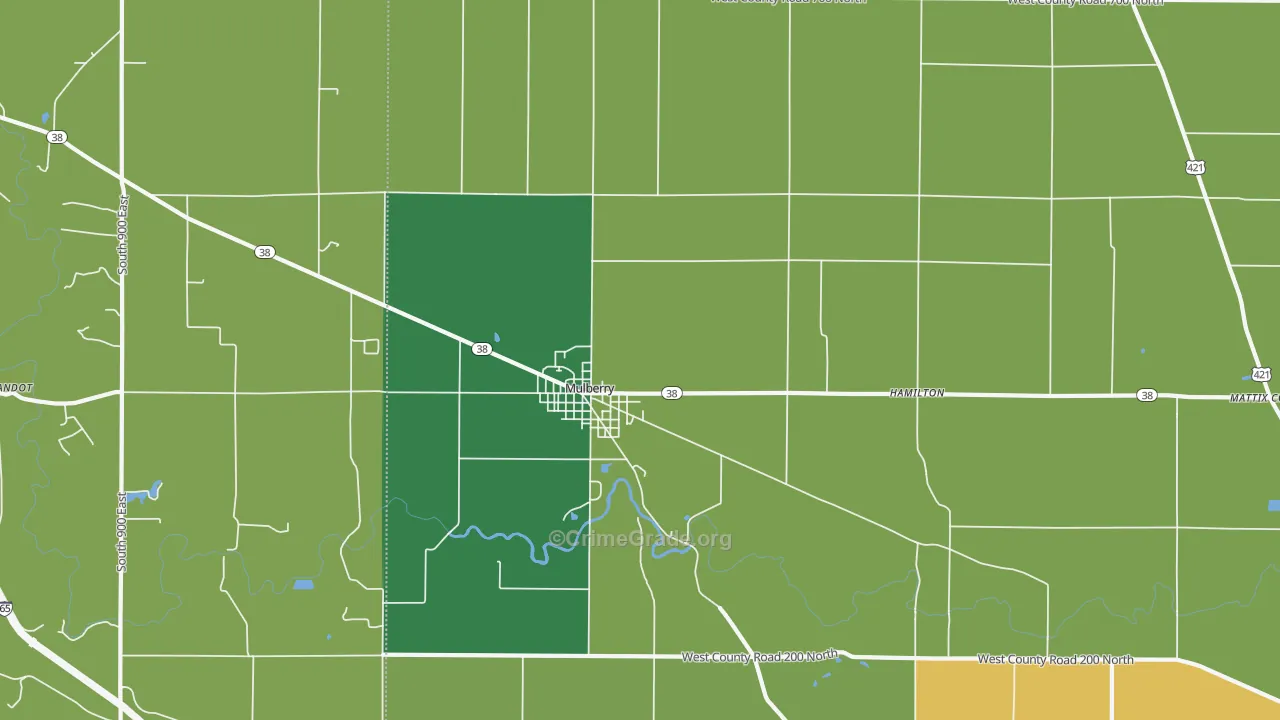 46058, IN Map of Vehicle Theft Rates