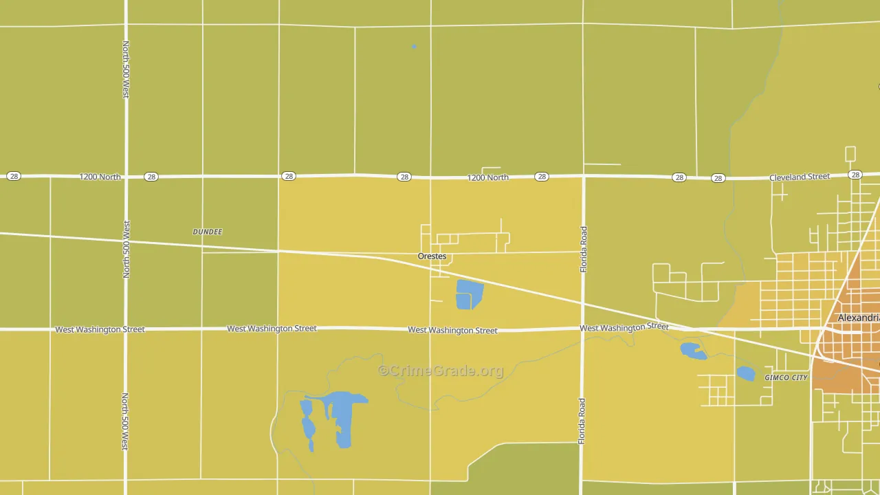 46063, IN Map of Vehicle Theft Rates