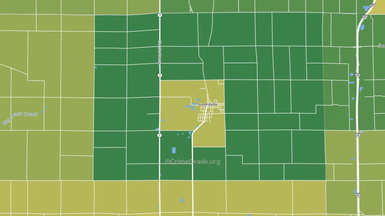 46070, IN Map of Vehicle Theft Rates