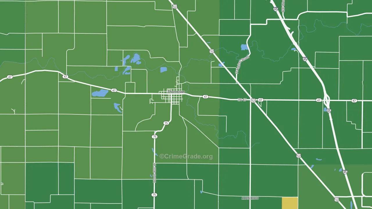 46071, IN Map of Vehicle Theft Rates