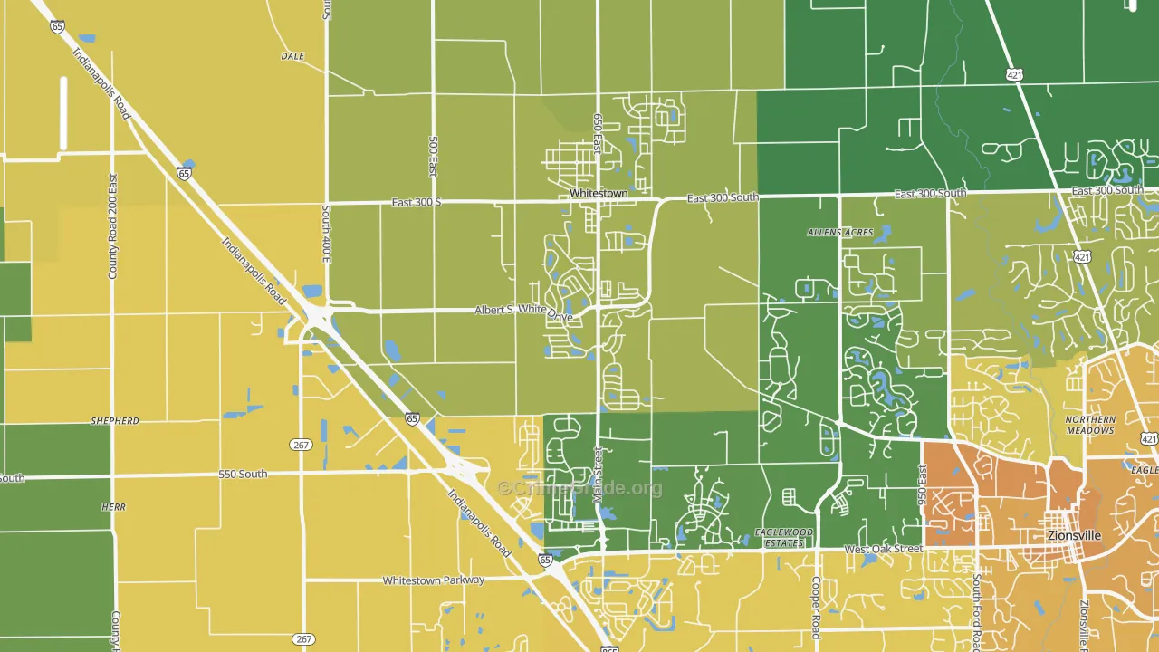 46075, IN Map of Vehicle Theft Rates