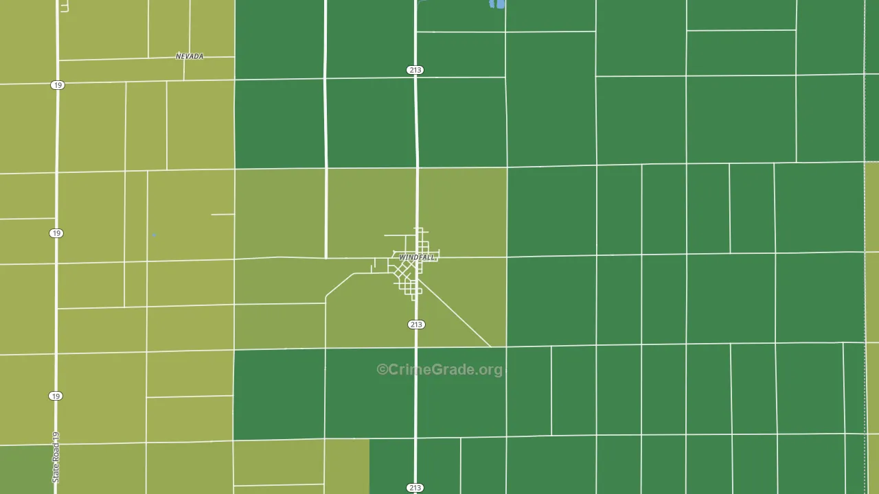 46076, IN Map of Vehicle Theft Rates