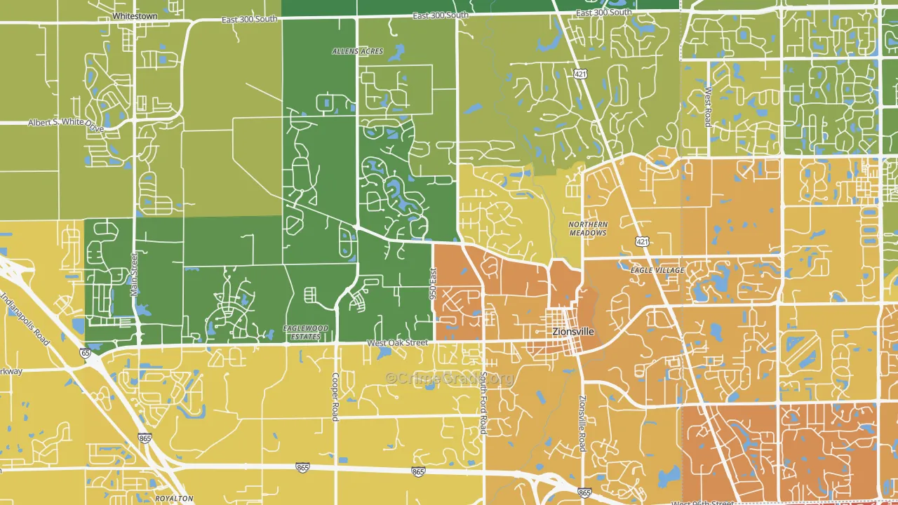 46077, IN Map of Vehicle Theft Rates