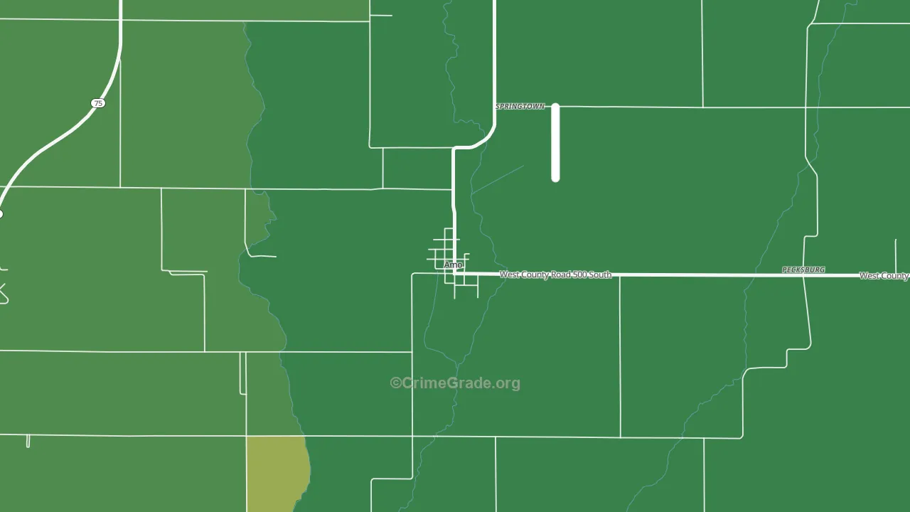 46103, IN Map of Vehicle Theft Rates