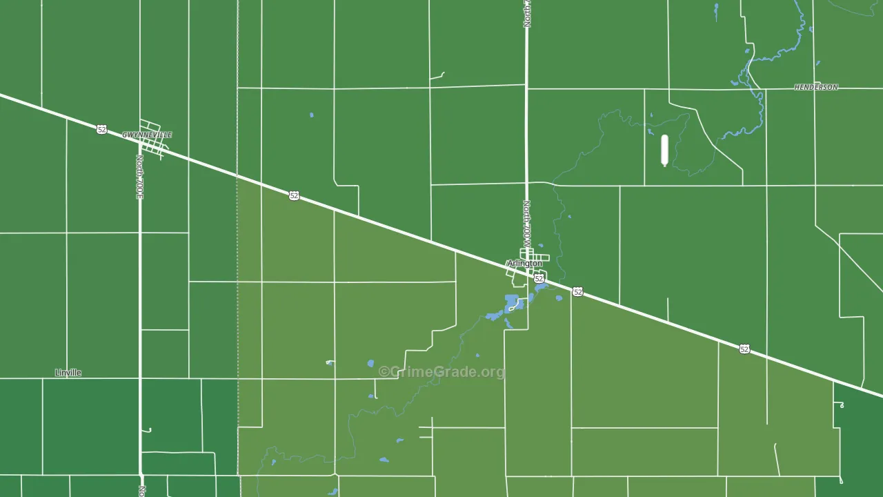 46104, IN Map of Vehicle Theft Rates