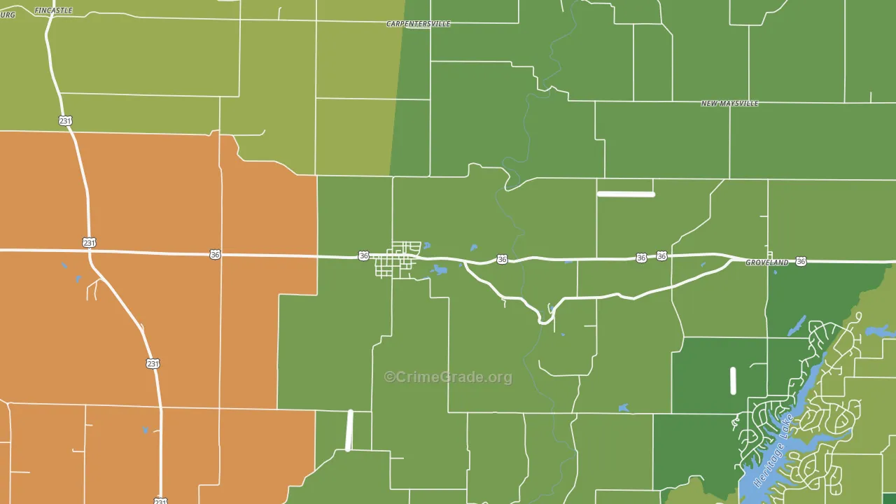 46105, IN Map of Vehicle Theft Rates