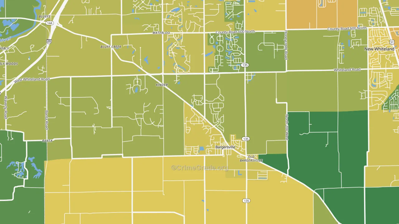 46106, IN Map of Vehicle Theft Rates