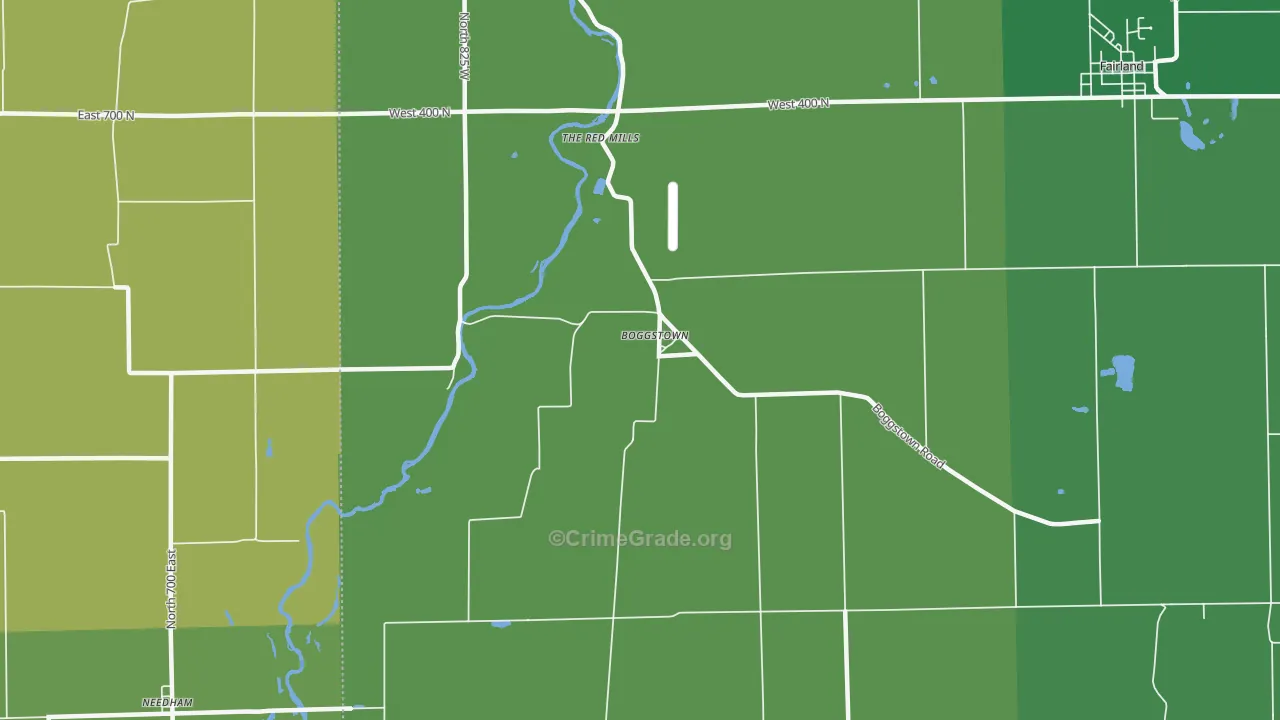 46110, IN Map of Vehicle Theft Rates