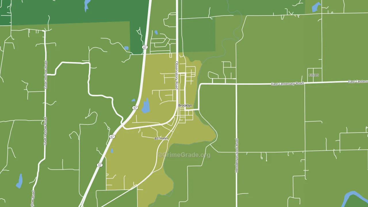 46111, IN Map of Vehicle Theft Rates