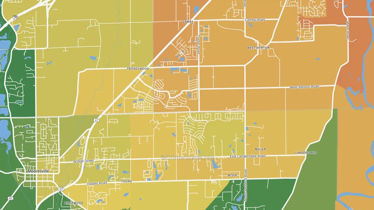 46113, IN Map of Vehicle Theft Rates