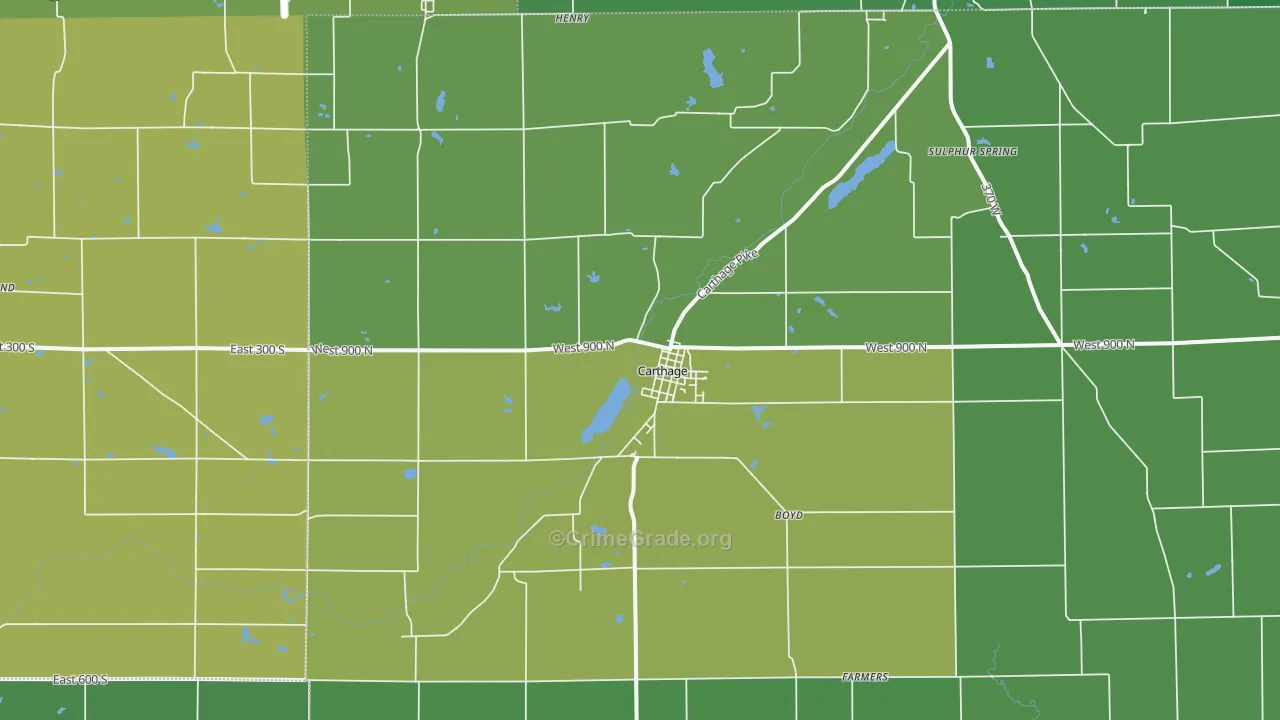 46115, IN Map of Vehicle Theft Rates