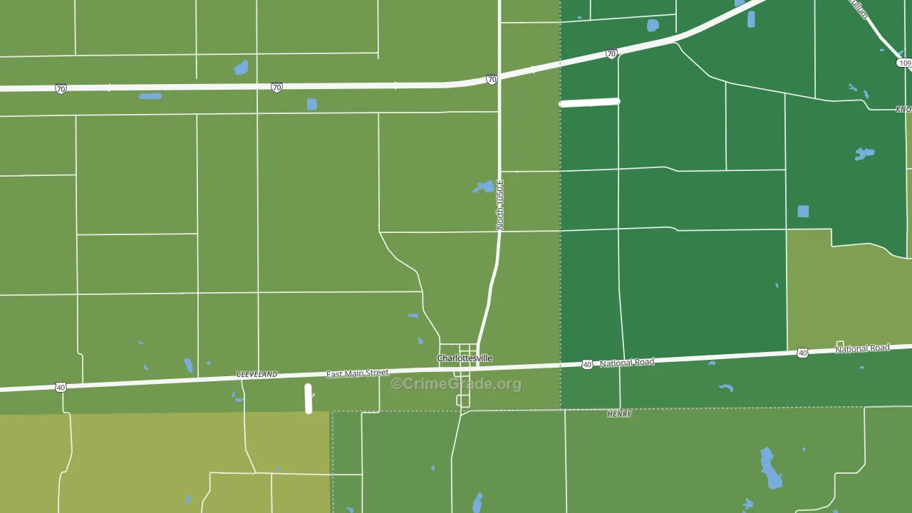 46117, IN Map of Vehicle Theft Rates