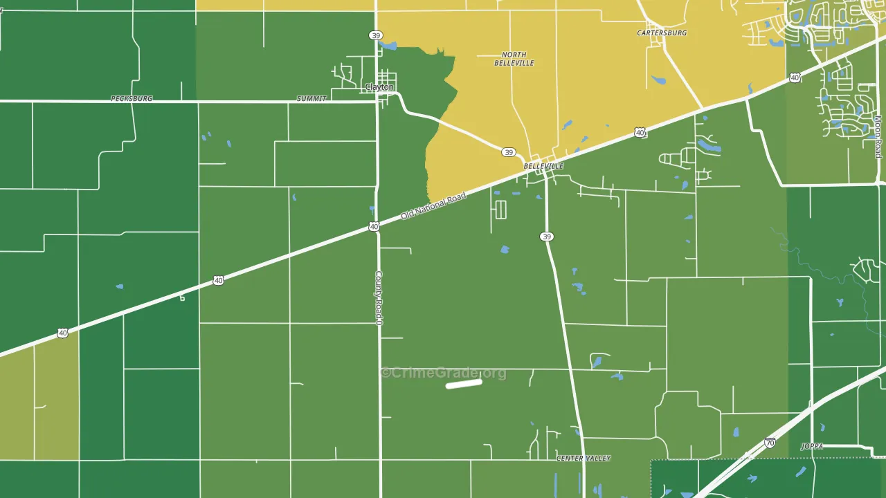 46118, IN Map of Vehicle Theft Rates