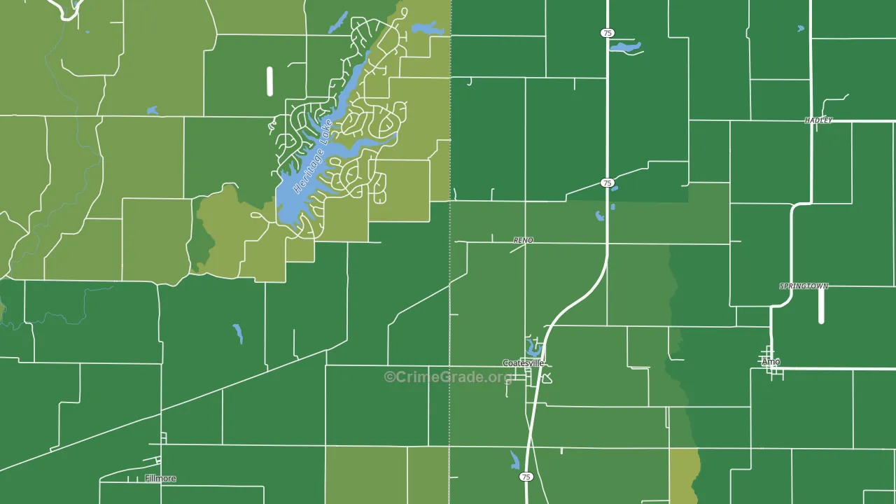 46121, IN Map of Vehicle Theft Rates