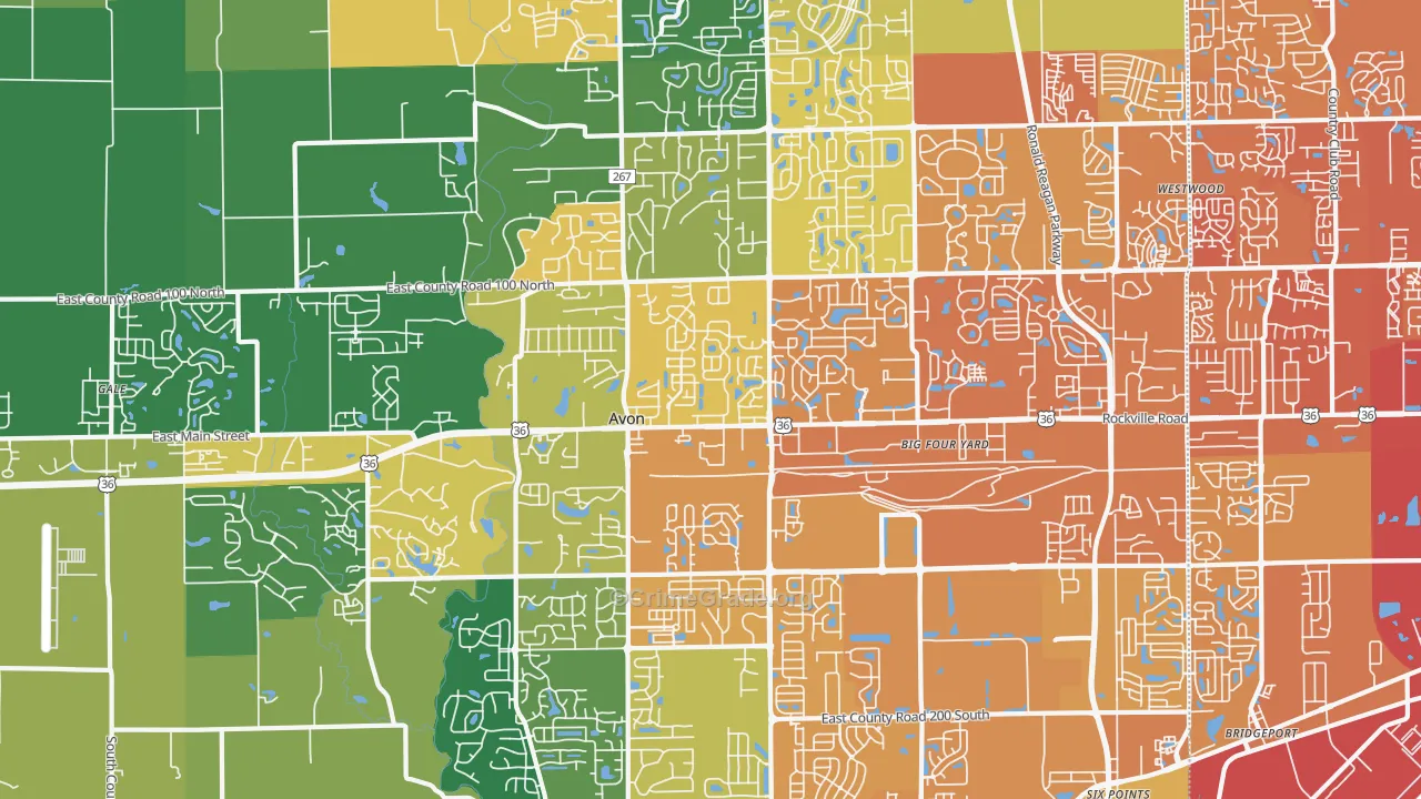 46123, IN Map of Vehicle Theft Rates