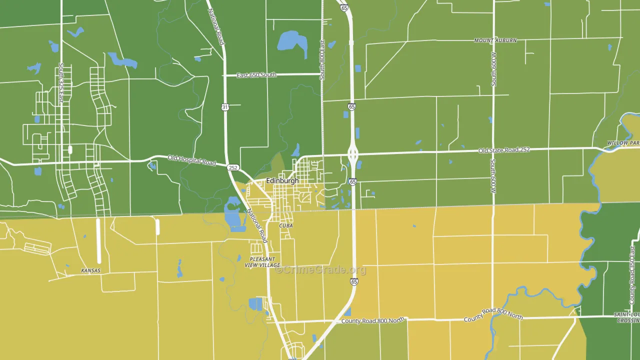 46124, IN Map of Vehicle Theft Rates