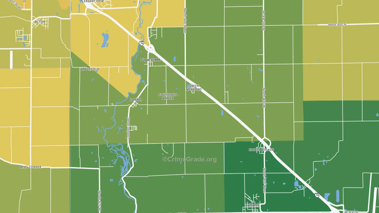 46126, IN Map of Vehicle Theft Rates