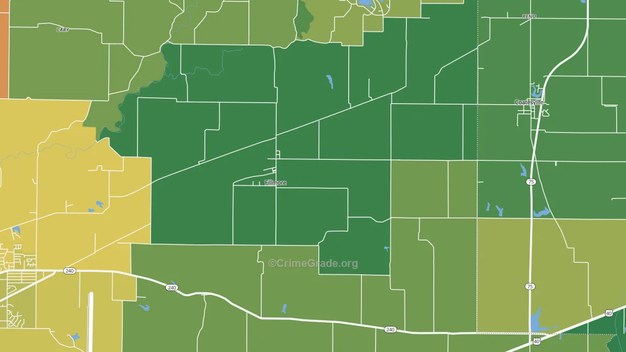 46128, IN Map of Vehicle Theft Rates