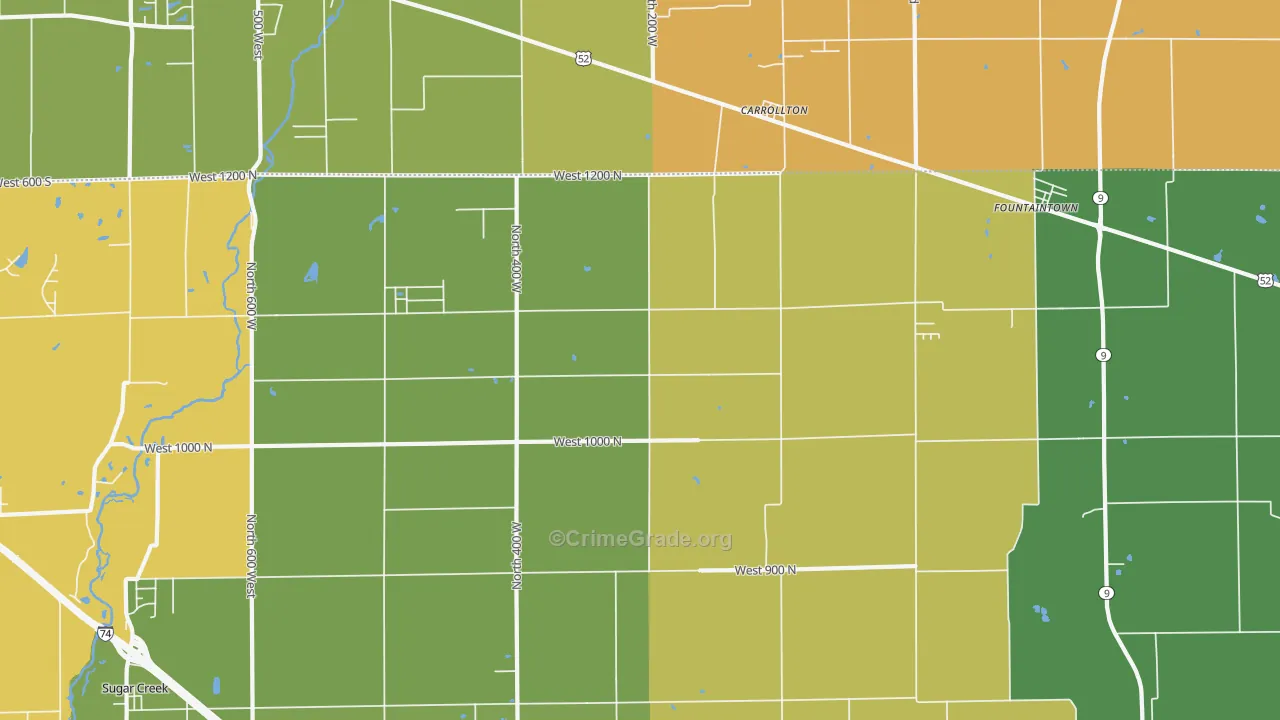 46130, IN Map of Vehicle Theft Rates
