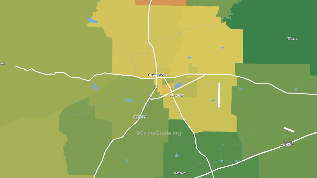 46135, IN Map of Vehicle Theft Rates