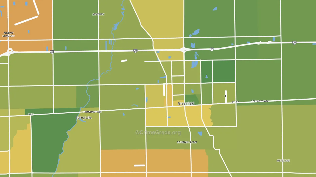 46140, IN Map of Vehicle Theft Rates